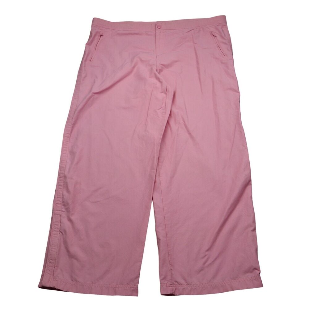 Pro Spirit Pants Womens 2XL Pink Plain High Waist Flat Front Ankle Zip
